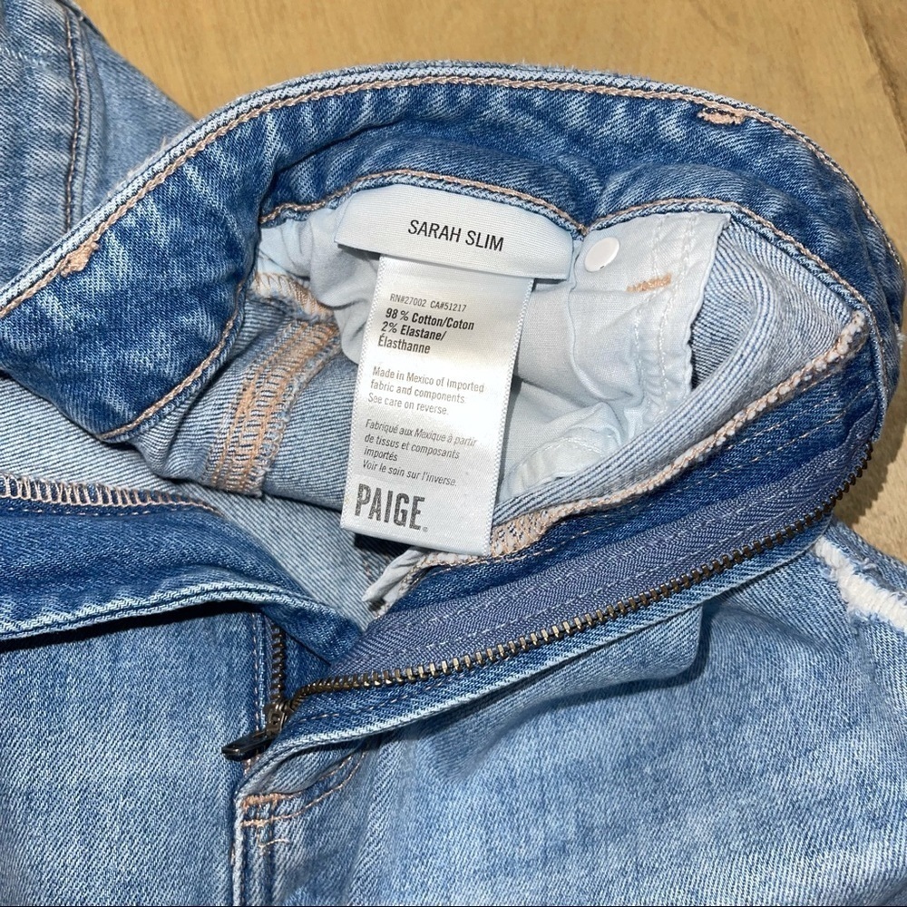 Paige Sarah Slim Ripped Hem Mako Jeans Sz 30 - Picture 5 of 9